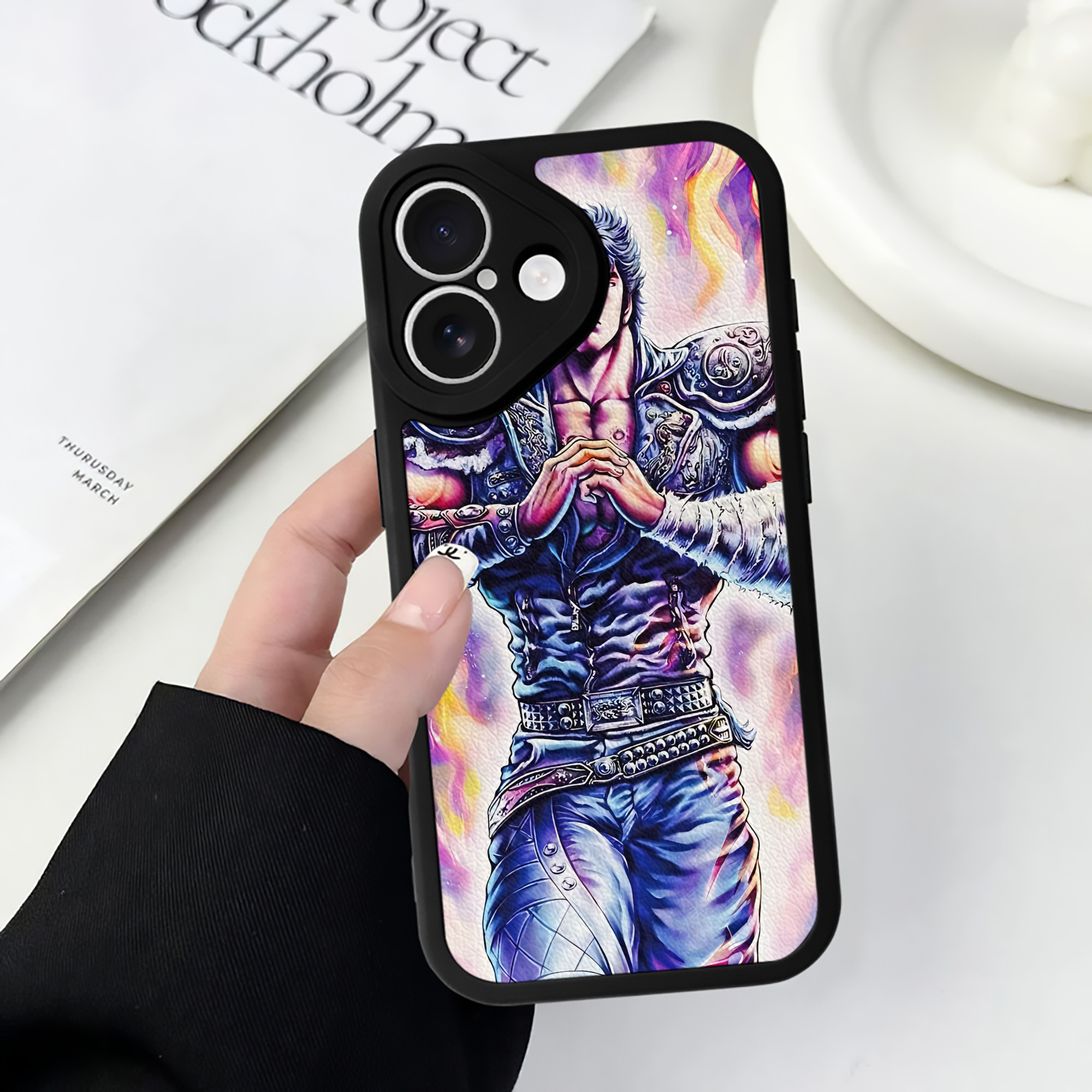 （画像用） 北斗の拳 Fist of the North Star 【iPhone 16シリーズ対応】シリコンスマホケース（レザー調） 材質：シリコン